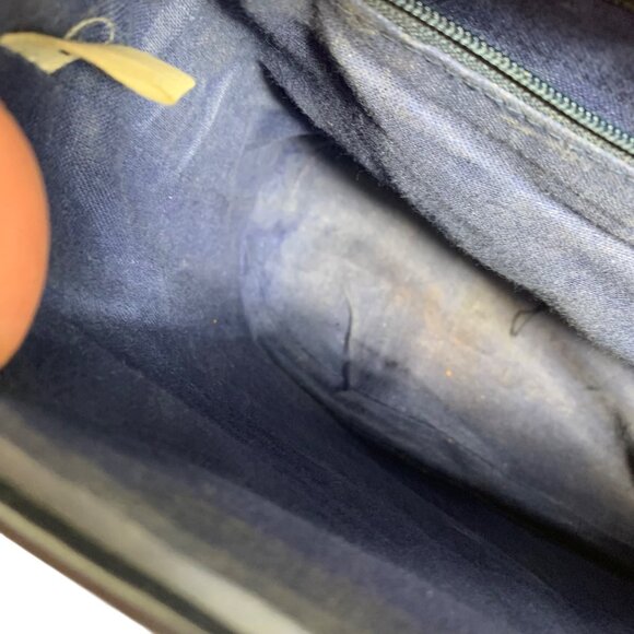POLO Ralph Lauren Navy Blue Bucket Crossbody Bag Horse Medallian Logo Vintage - Picture 9 of 11